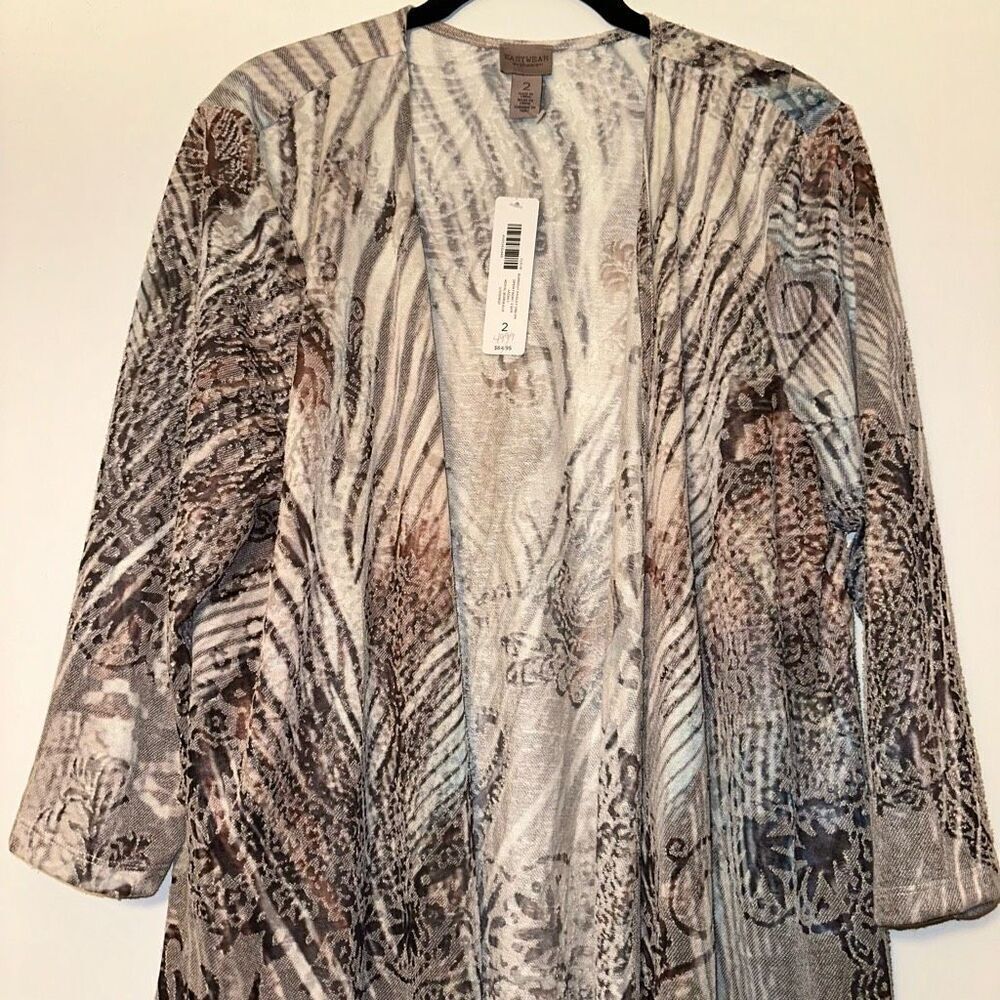 Chicos Women’s Burnout Paisley Dream Cardigan Sweater Size 2 (Large) NWT - Picture 3 of 11